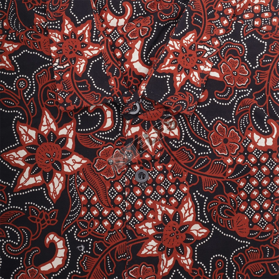 KEMEJA BATIK PANJANG KEMEJA PRIA BATIK SONGKET LENGAN PANJANG SLIMFIT TERMURAH M-XL 09 MERAH CABE 4 kfbj_batik_songket_09_mc3