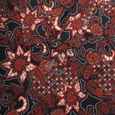 KEMEJA BATIK PANJANG KEMEJA PRIA BATIK SONGKET LENGAN PANJANG SLIMFIT TERMURAH M-XL 09 MERAH CABE 4 kfbj_batik_songket_09_mc3