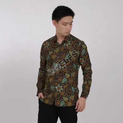 KEMEJA BATIK PANJANG KEMEJA PRIA BATIK SONGKET LENGAN PANJANG SLIMFIT TERMURAH M-XL 10 HIJAU TUA 1 kfbj_batik_songket_10_it0