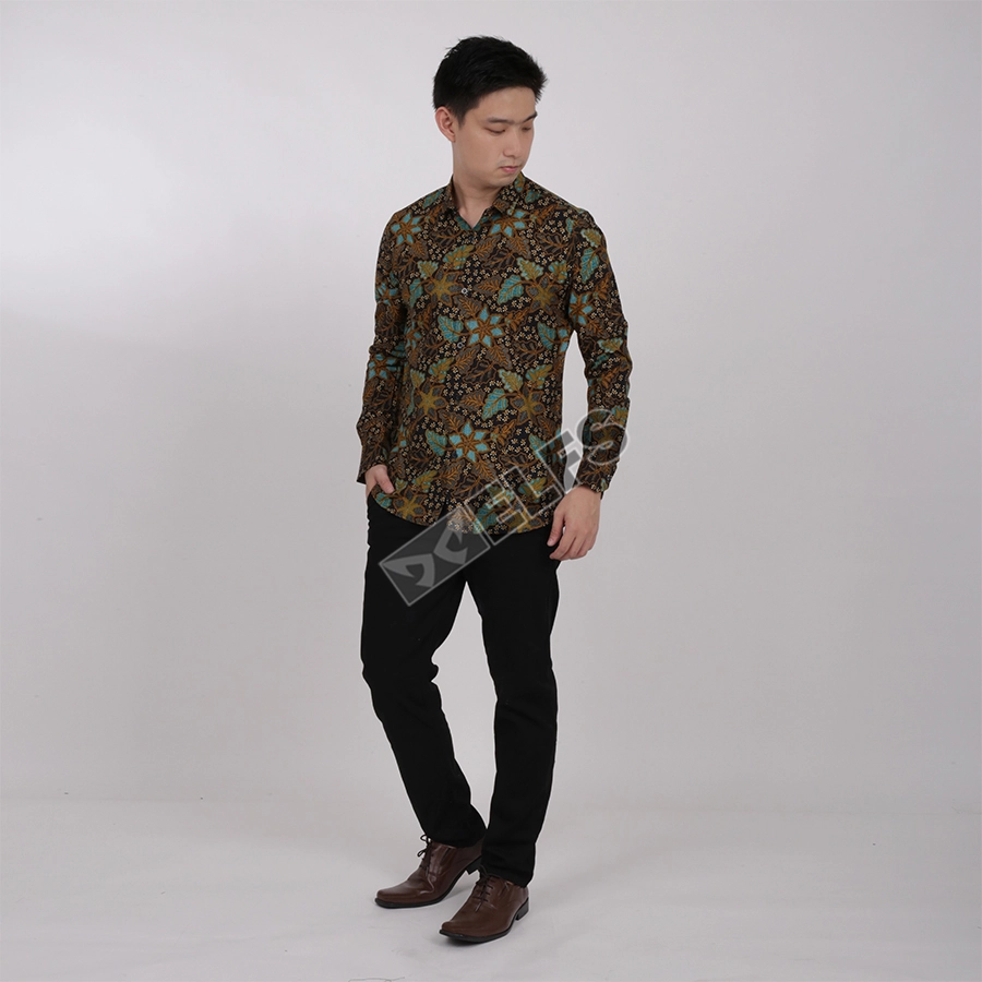 KEMEJA BATIK PANJANG KEMEJA PRIA BATIK SONGKET LENGAN PANJANG SLIMFIT TERMURAH M-XL 10 HIJAU TUA 3 kfbj_batik_songket_10_it2