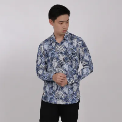 KEMEJA BATIK PANJANG KEMEJA PRIA BATIK SONGKET LENGAN PANJANG SLIMFIT TERMURAH M-XL 11 BIRU MUDA 1 kfbj_batik_songket_11_bm0