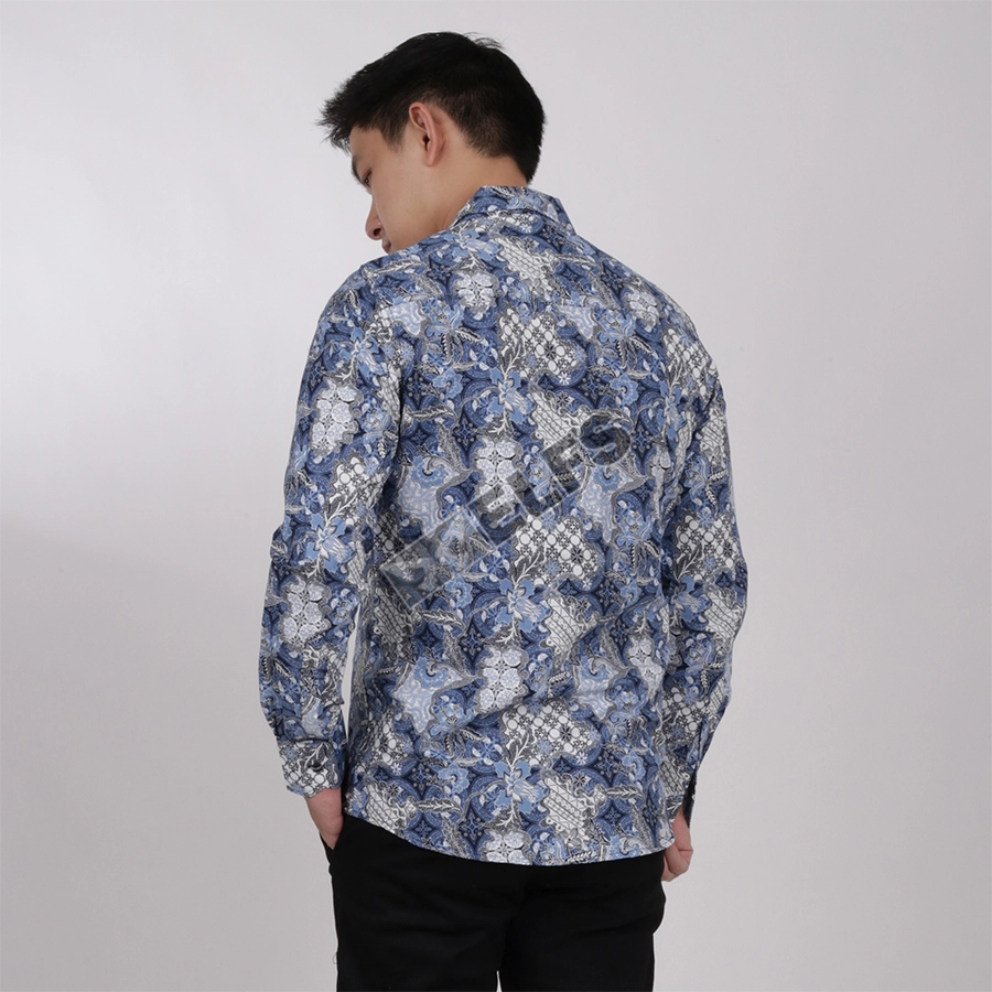 KEMEJA BATIK PANJANG KEMEJA PRIA BATIK SONGKET LENGAN PANJANG SLIMFIT TERMURAH M-XL 11 BIRU MUDA 2 kfbj_batik_songket_11_bm1