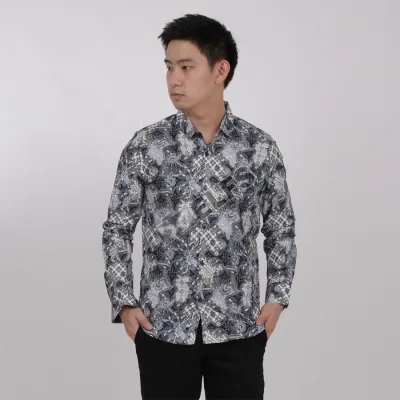 KEMEJA BATIK PANJANG KEMEJA PRIA BATIK SONGKET LENGAN PANJANG SLIMFIT TERMURAH M-XL 11 PUTIH 1 kfbj_batik_songket_11_px_0