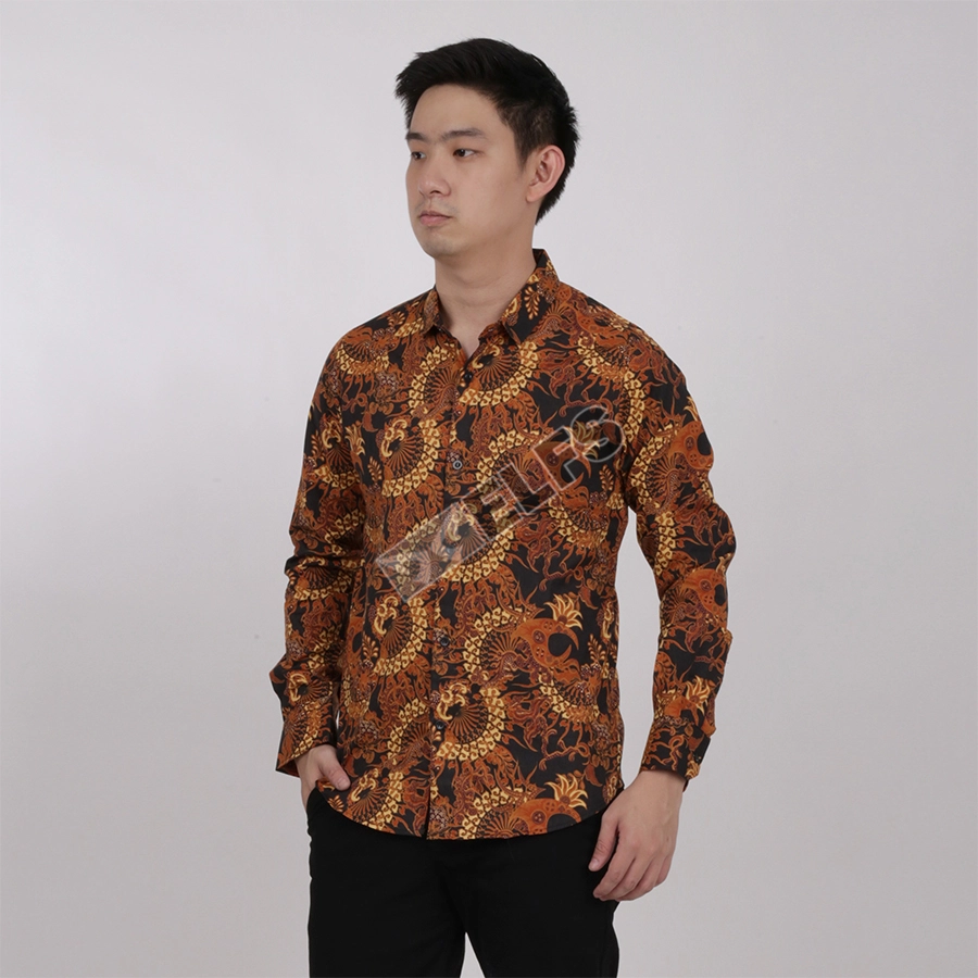 KEMEJA BATIK PANJANG KEMEJA PRIA BATIK SONGKET LENGAN PANJANG SLIMFIT TERMURAH M-XL 12 KREM 1 kfbj_batik_songket_12_cr0