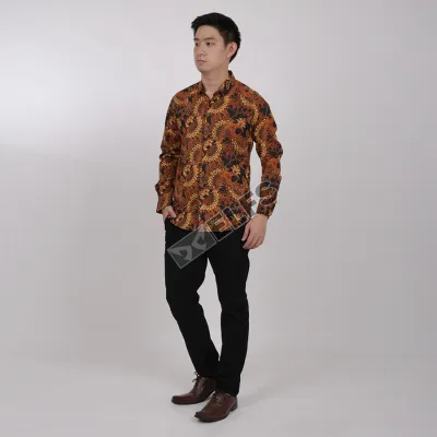 KEMEJA BATIK PANJANG KEMEJA PRIA BATIK SONGKET LENGAN PANJANG SLIMFIT TERMURAH M-XL 12 KREM 3 kfbj_batik_songket_12_cr2