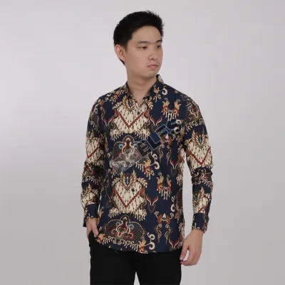 KEMEJA BATIK PANJANG KEMEJA PRIA BATIK SONGKET LENGAN PANJANG SLIMFIT TERMURAH M-XL 13 COKLAT MUDA 1 kfbj_batik_songket_13_cm0