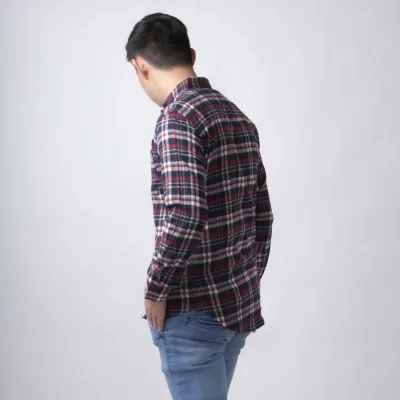 KEMEJA PANJANG Kemeja Flanel Pria Lengan Panjang Motif Kotak 03 Navy Merah cabe 3 kffj_flanel_03bd_mc2