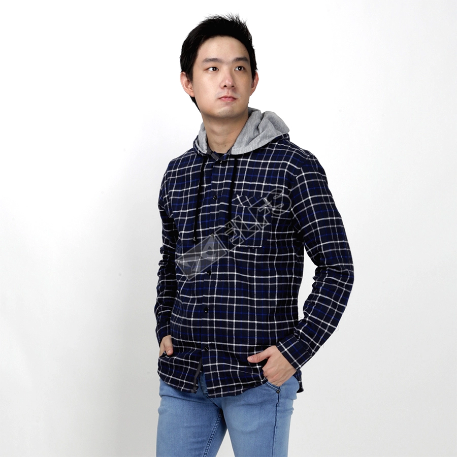 KEMEJA PANJANG KEMEJA FLANEL PRIA HOODIE LENGAN PANJANG MOTIF KOTAK 02 ABU MUDA - BIRU DONGKER 1 kffj_flanel_hoodie_02am_bd0