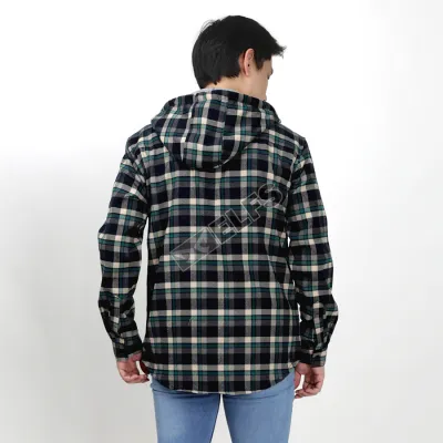 KEMEJA PANJANG KEMEJA FLANEL PRIA HOODIE LENGAN PANJANG MOTIF KOTAK 03 ABU MUDA - HIJAU TUA 3 kffj_flanel_hoodie_03am_it2