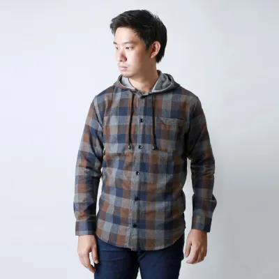 KEMEJA PANJANG KEMEJA FLANEL PRIA HOODIE LENGAN PANJANG MOTIF KOTAK 07 ABU MUDA COKLAT TUA 1 kffj_flanel_hoodie_07am_ct0