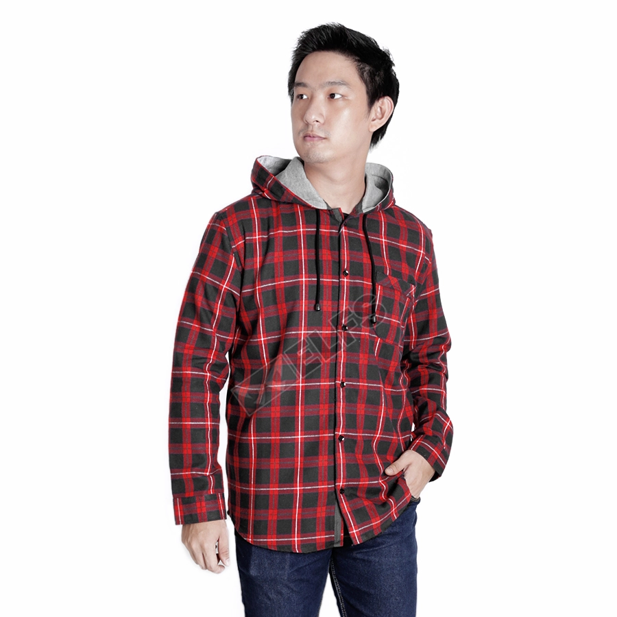 KEMEJA PANJANG KEMEJA FLANEL PRIA HOODIE LENGAN PANJANG MOTIF KOTAK 08 ABU MUDA MERAH CABE 1 kffj_flanel_hoodie_08am_mc0