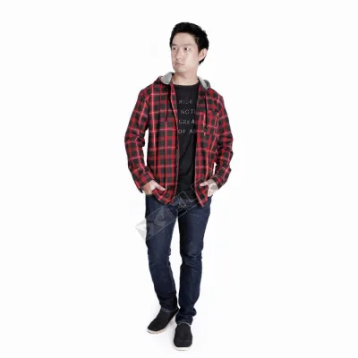 KEMEJA PANJANG KEMEJA FLANEL PRIA HOODIE LENGAN PANJANG MOTIF KOTAK 08 ABU MUDA MERAH CABE 3 kffj_flanel_hoodie_08am_mc2