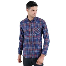 KEMEJA PANJANG Kemeja Panjang Pria Flanel Tartan3 3F17023 Biru Tua