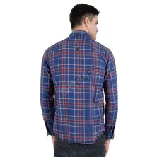 KEMEJA PANJANG Kemeja Panjang Pria Flanel Tartan3 3F17023 Biru Tua