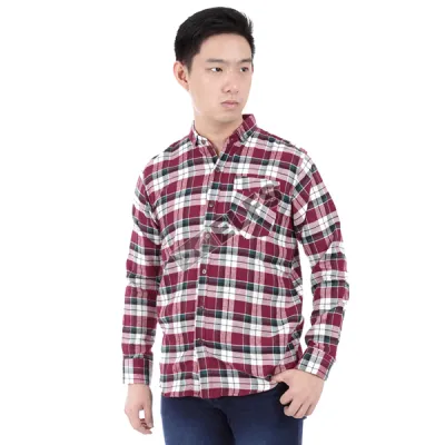 KEMEJA PANJANG Kemeja Panjang Pria Flanel Tartan 3S3 Maroon 1 kffj_flanel_tartan_3s3_mo_0