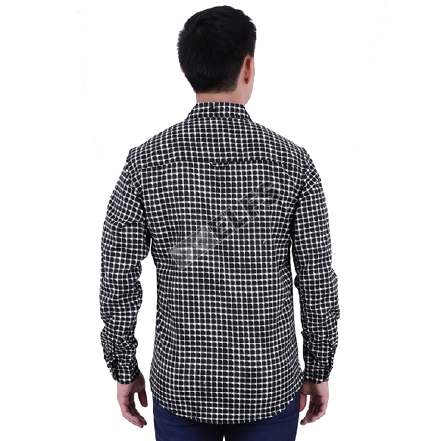 KEMEJA PANJANG Kemeja Panjang Pria Flanel Wool Grid 3J1704 Hitam 2 kffj_wool_grid_3j1704_hx_1