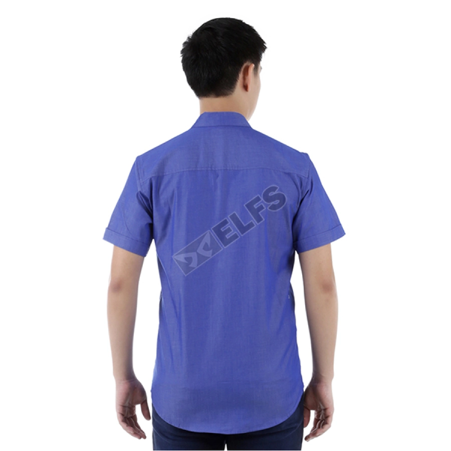 KEMEJA PENDEK Kemeja Pendek Pria Katun Metallic 125D1R Biru Tua 2 kfsd_cotton_metallic_125d1r_bt_1