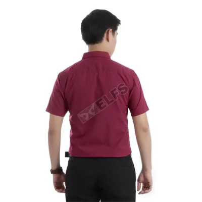 KEMEJA PENDEK Kemeja Pendek Pria Reversible Cuff Maroon 3 kfsd_greyson_reversible_cuff_mo_2