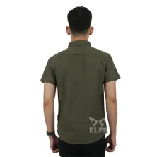 KEMEJA PENDEK Kemeja Pendek Pria Oxford Premium Basic Hijau Army