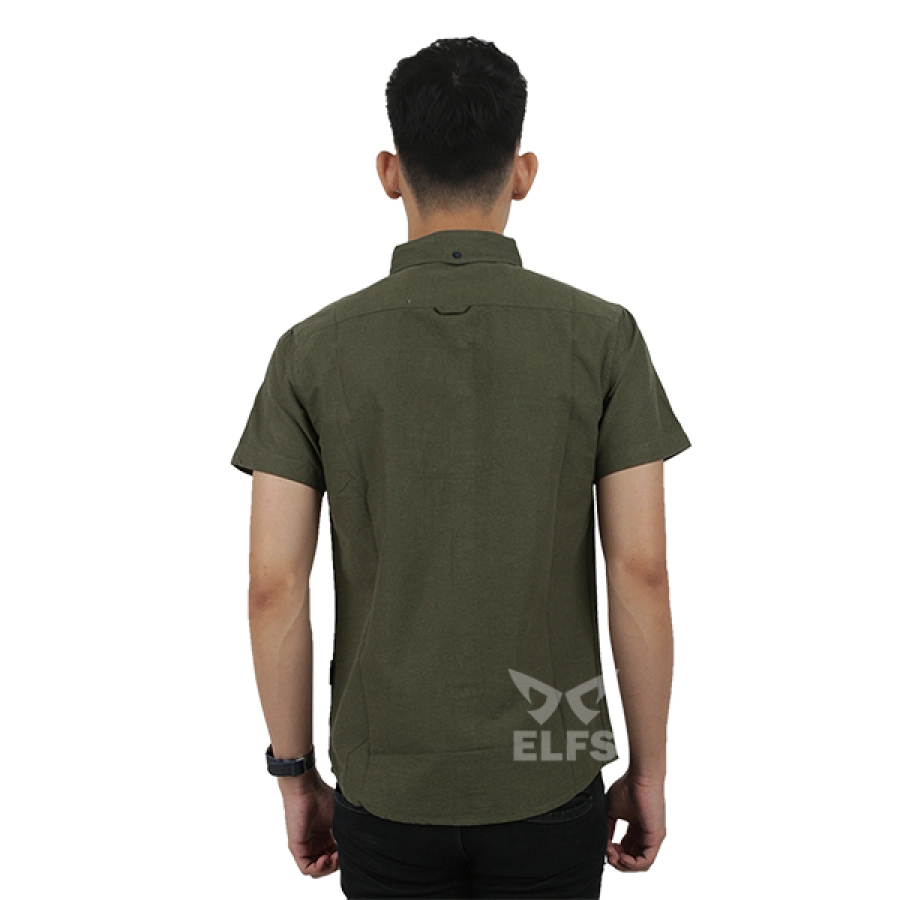 KEMEJA PENDEK Kemeja Pendek Pria Oxford Premium Basic Hijau Army 2 kfsd_oxford_premium_basic_ia_1