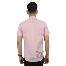 KEMEJA PENDEK Kemeja Pendek Pria Oxford Premium Basic Pink Muda