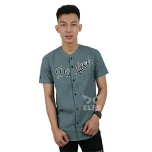 KEMEJA PENDEK Kemeja Pendek Pria Oxford Washed Baseball Dodgers Tosca