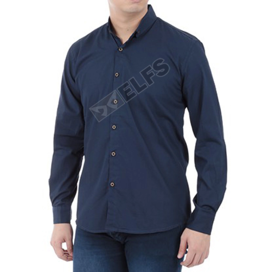 KEMEJA PANJANG Kemeja Panjang Pria Katun Brown Button 3S Biru Dongker 1 kfsj_cotton_brown_button_3s_bd_0