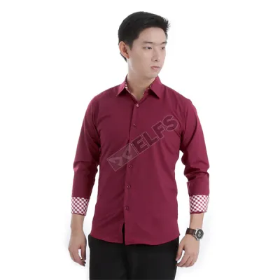 KEMEJA PANJANG Kemeja Panjang Pria Reversible Cuff Maroon 2 kfsj_greyson_reversible_cuff_mo_1