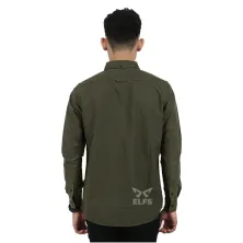 KEMEJA PANJANG Kemeja Panjang Pria Oxford Premium Basic Hijau Army