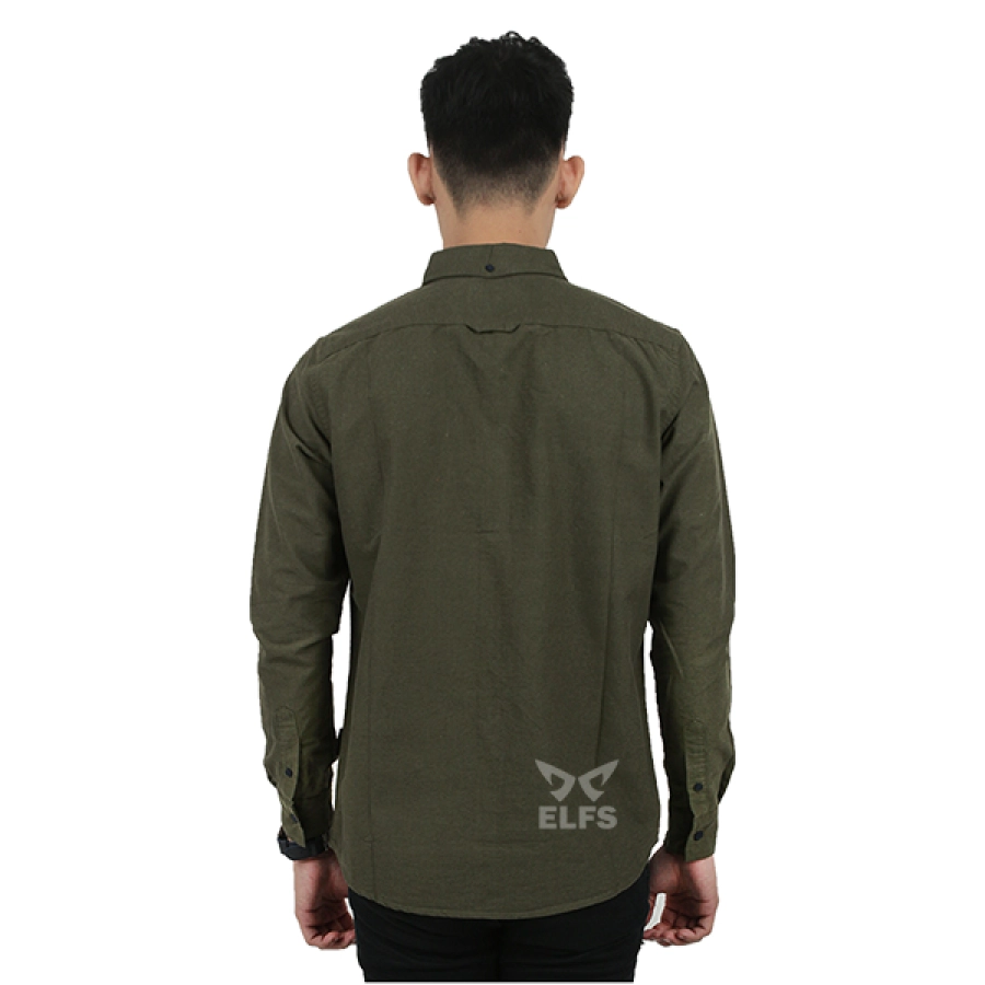 KEMEJA PANJANG Kemeja Panjang Pria Oxford Premium Basic Hijau Army 2 kfsj_oxford_premium_basic_ia_1