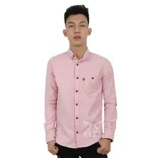 KEMEJA PANJANG Kemeja Panjang Pria Oxford Premium Basic Pink Muda