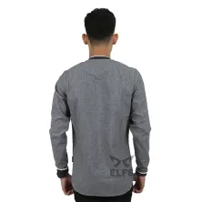 KEMEJA PANJANG Kemeja Panjang Pria Oxford Washed Varsity Abu Tua