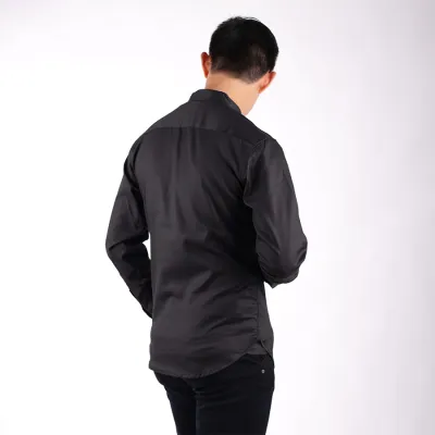 KEMEJA PANJANG Kemeja Panjang Pria Twill Kerah 2IN1 New Hitam 3 kfsj_twill_kerah_2in1_hx2