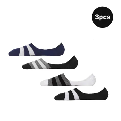 KAOS KAKI TERSEMBUNYI Kaos Kaki Hidden Katun Antislip Invisible Socks Murah 3pcs Hitam 1 kkd_hidden_antislip_stripe_xy