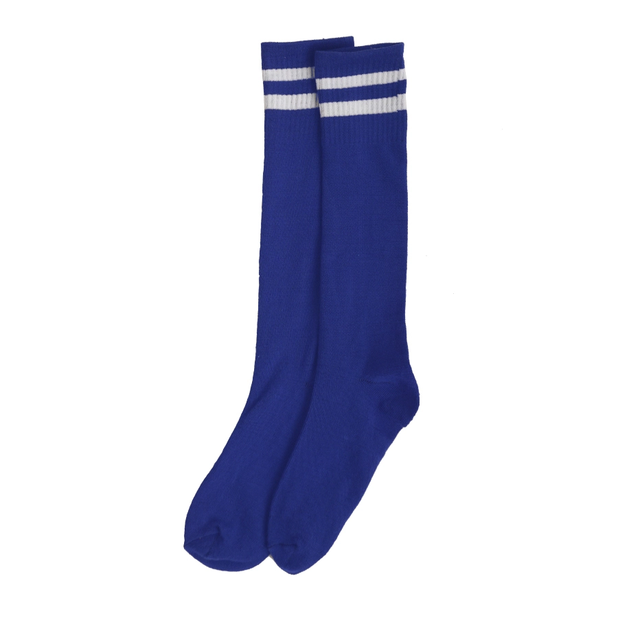 KAOS KAKI SPORT PANJANG Kaos Kaki Futsal Sepakbola Cotton Sport Socks Biru Tua<br> 3 kkj_futsal_list_bt2