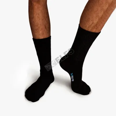 KAOS KAKI CASUAL PANJANG Kaos Kaki Panjang Casual Socks Katun Polos Hitam 2 kkj_simple_cotton_hx1