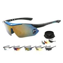 KACAMATA KOREA & SPORT Kacamata Sepeda 5 Lensa Polarized Night Vision Sport Sunglasses Biru Tua