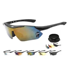 KACAMATA KOREA & SPORT Kacamata Sepeda 5 Lensa Polarized Night Vision Sport Sunglasses Hitam