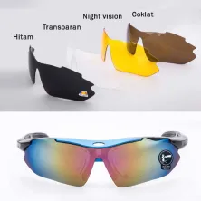 KACAMATA KOREA & SPORT Kacamata Sepeda 5 Lensa Polarized Night Vision Sport Sunglasses Hitam