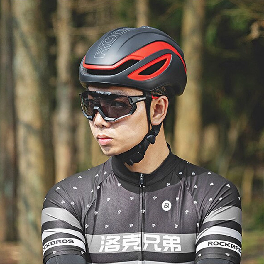 KACAMATA KOREA & SPORT KACAMATA SEPEDA ROCKBROS 5 LENSA POLARIZED NIGHT VISION PHOTOCHROMIC ANTI UV SPORT SUNGLASSES MERAH CABE 5 km1_sepeda_5_lensa_rockbross_hx4