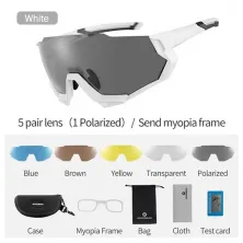 KACAMATA KOREA & SPORT Kacamata Sepeda Rockbros 5 Lensa Polarized Night Vision Photochromic Anti UV Sport Sunglasses PUTIH