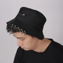 TOPI FEDORA / BUCKET Topi Bucket Hat GDragon Ring Unisex Korean Hat Hitam