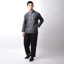 KEMEJA KOKO/JUBAH Baju Muslim Kemeja Koko Panjang Katun 20001 Abu Tua