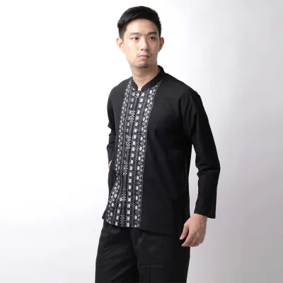 KEMEJA KOKO/JUBAH Baju Muslim Kemeja Koko Panjang Katun 20001 Hitam 1 msm_baju_koko_panjang_20001_hx0