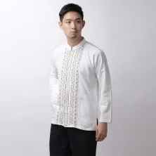 KEMEJA KOKO/JUBAH Baju Muslim Kemeja Koko Panjang Katun 20001 Putih Gading