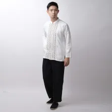 KEMEJA KOKO/JUBAH Baju Muslim Kemeja Koko Panjang Katun 20001 Putih Gading