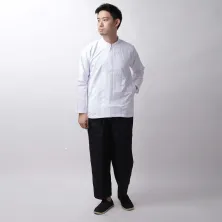 KEMEJA KOKO/JUBAH Baju Muslim Kemeja Koko Panjang Katun 20002 Putih