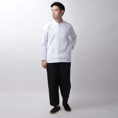 KEMEJA KOKO/JUBAH Baju Muslim Kemeja Koko Panjang Katun 20002 Putih 2 msm_baju_koko_panjang_20002_px1