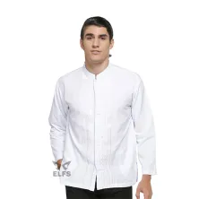 KEMEJA KOKO/JUBAH Baju Muslim Kemeja Koko Panjang Katun 2803001 Putih 