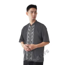 KEMEJA KOKO/JUBAH Baju Muslim Kemeja Koko Pendek 0F17056 Abu Tua